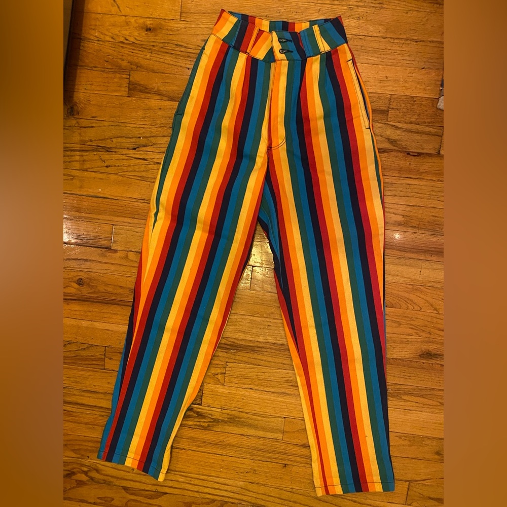 NWT Lucy and Yak Addison Jeans rainbow stripe